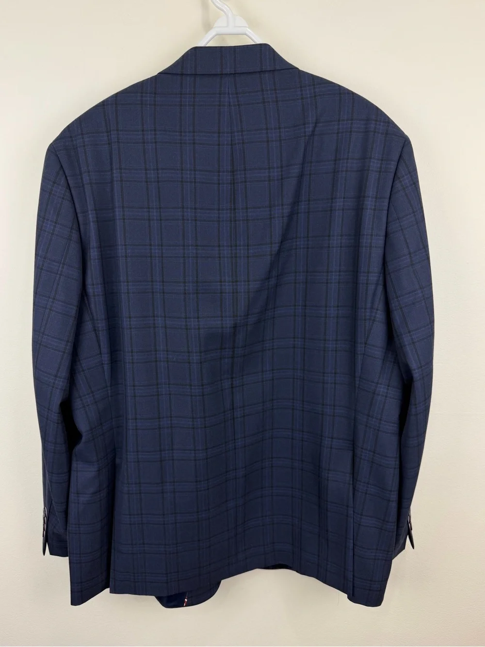 Ben Sherman Blue Plaid Sport Coat Blazer 48R Mod Slim Fit NWOT
